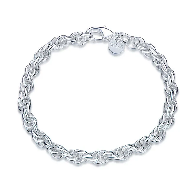 Sterling Silver Popcorn Chain Bracelet - 925 Silver, Stylish
