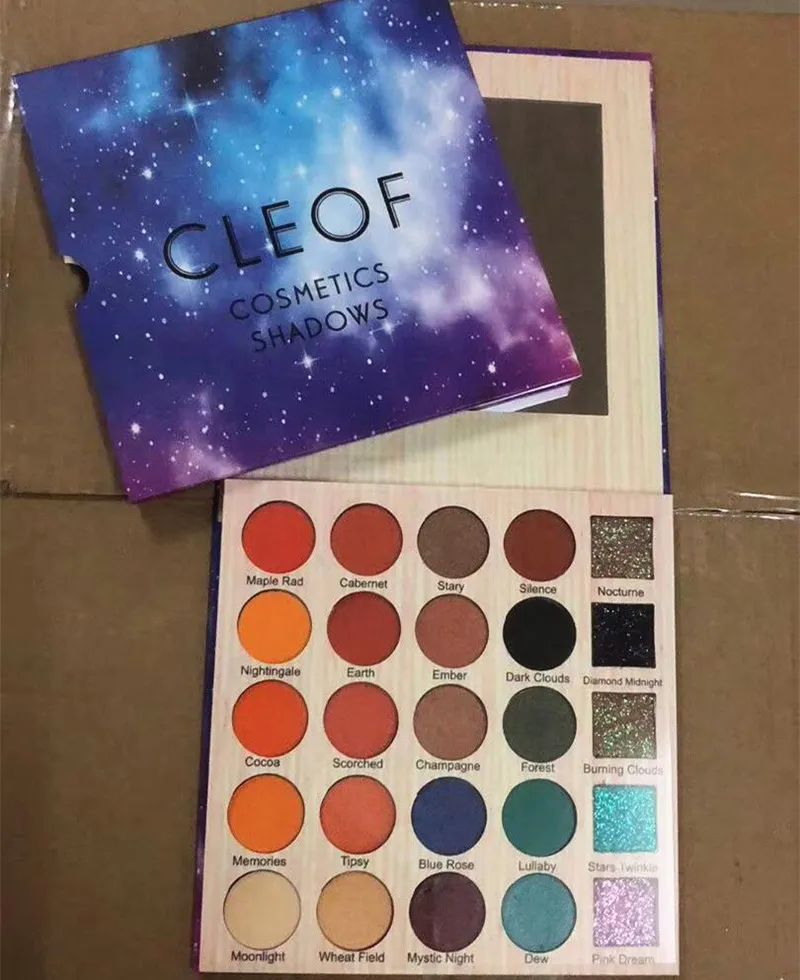 New Hot Makeup Cleof Cosmetics 25Color Glitter Shimmer Eyeshadow Palett Skönhet Matte Shimmer Eye Shadow DHL Frakt + Present