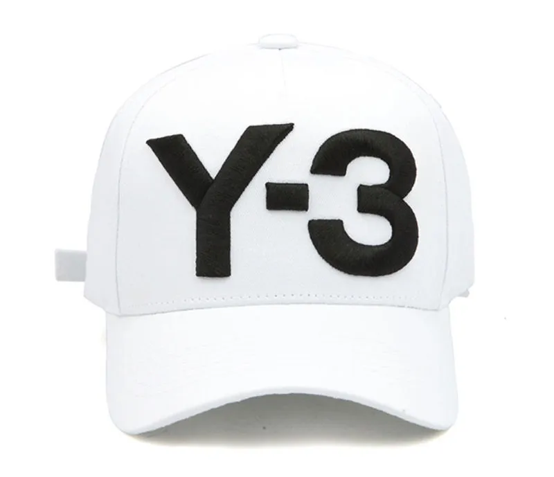 Nuovo cappello da papà Y3 di alta qualità Big audace logo ricamato da baseball Cappelli a strapback regolabili Y3 Bone Snapback Visor Gorras Cap8092842