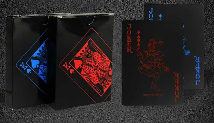 NOUVEAU Design givré imperméable PVC Poker cartes à jouer Collection de haute qualité jeu de société cadeau noir Durable