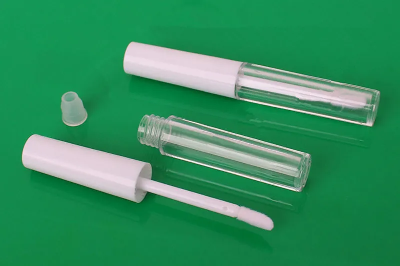 1.3ml Clear Empty Plastic Lip Gloss Bottle, DIY Round Classic Liquid Lipstick Package, Small Lipgloss Sample Tube F401