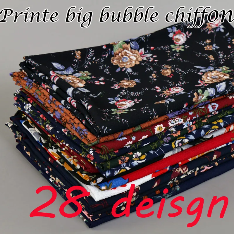 Vendita calda Donne Stampa Big Bubble Chiffon Design Scialli floreali Hijab Musulmano Nizza 28 Design Wrap Sciarpe / Sciarpa 180 * 72 cm S18101904