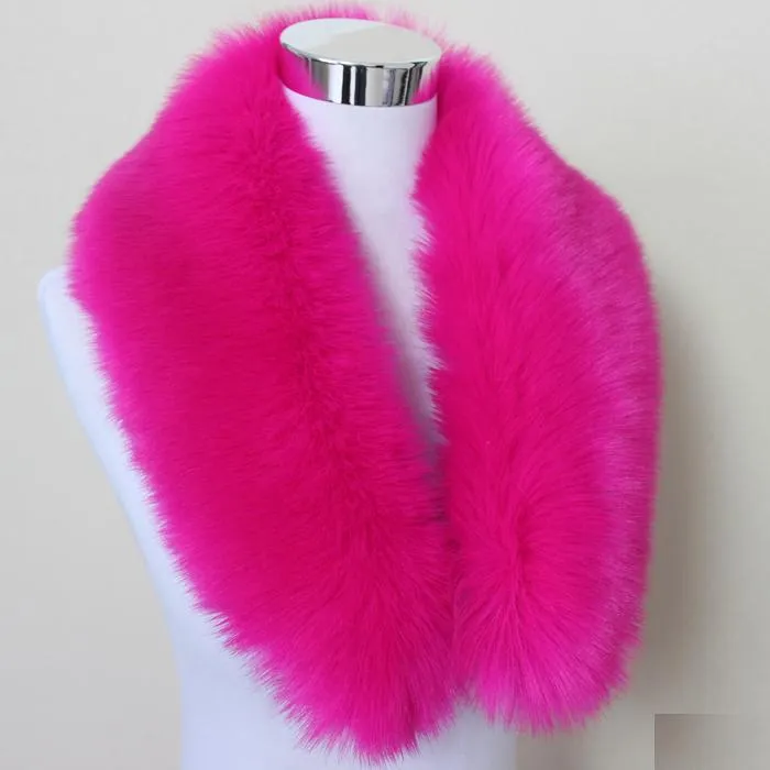 Hot Fashion Unisex Faux Fox Fur Collar Scarf Shawl Neck Men Women Wrap Stole Scarves Faux Raccoon Fur Winter Collar