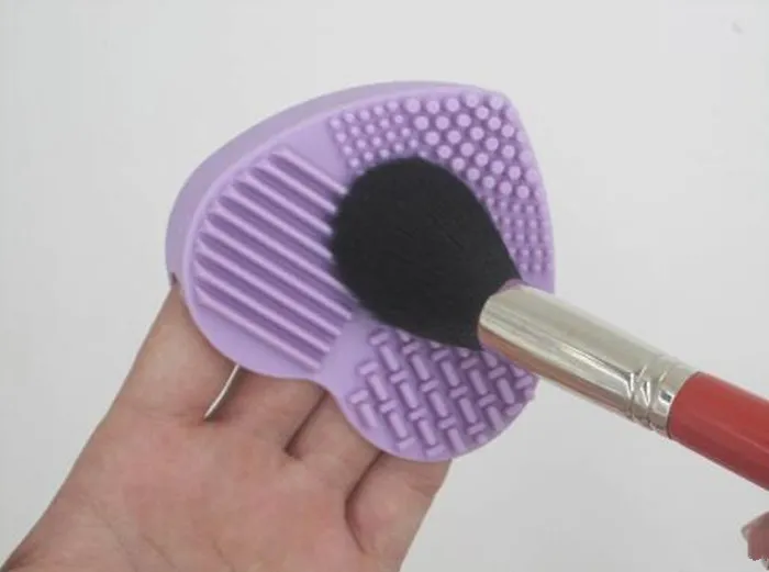 Makeup Brush Rengöring Mat Rengöring Silikon Hjärtform Kosmetisk Borste Scrubber Board Tvättkudde Make Up