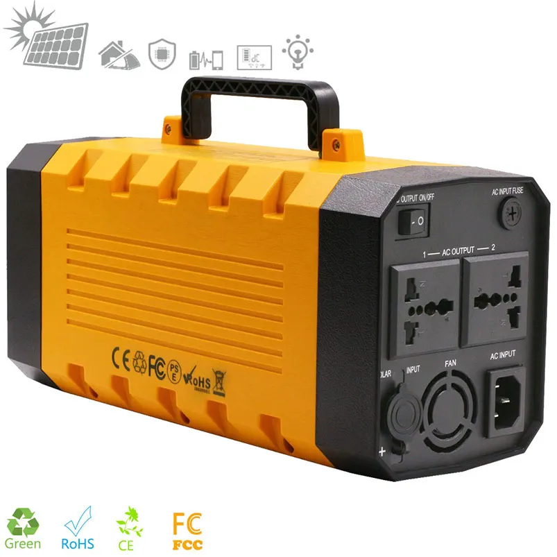 500W PORTABLE UPS Power Battery AC 110V220V DC 12V 26AH PORTABLE Strömförsörjning för utomhus- och hemapparat Portable Solar Power3043631