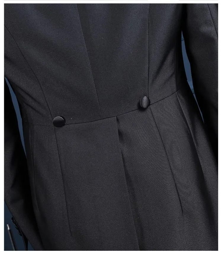 2018 Nouvelle Arrivée Classique Brillant Noir Queue Manteau Marié Tuxedos Groomsman Costume Sur Mesure De Mariage Dîner Costumes Tailcoat Veste + Pantalon + Gilet + Arc