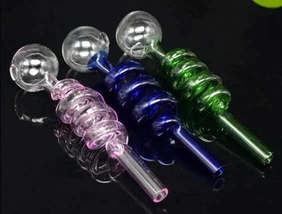Colorful Twisted Glass Oil Burner Pipe Curved Twist Glass Oil Burners Balancer Water smoking pipes different color FTGHHH