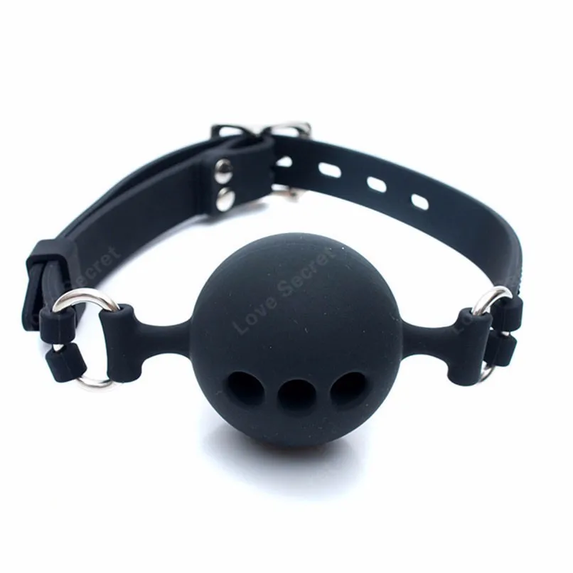 Bavaglio a sfera a bocca aperta in silicone pieno da 38 mm/43 mm/48 mm nel gioco per adulti Bondage Restrizioni Prodotti del sesso Giocattolo erotico BDSM_voghion.com
