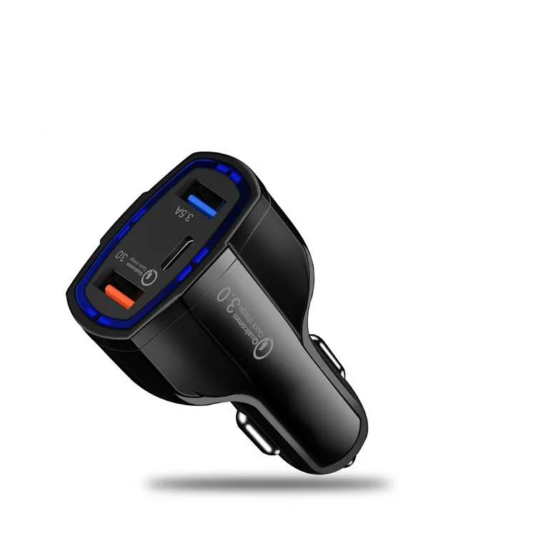 QC 3.0 유형 C 차 충전기 급속한 충전기 9V 1.8A 12V 1.8A 5V 3.5A 3 개의 USB 항구 USB 충전기 iphone xs를위한 최대 주 9 150pcs / lot