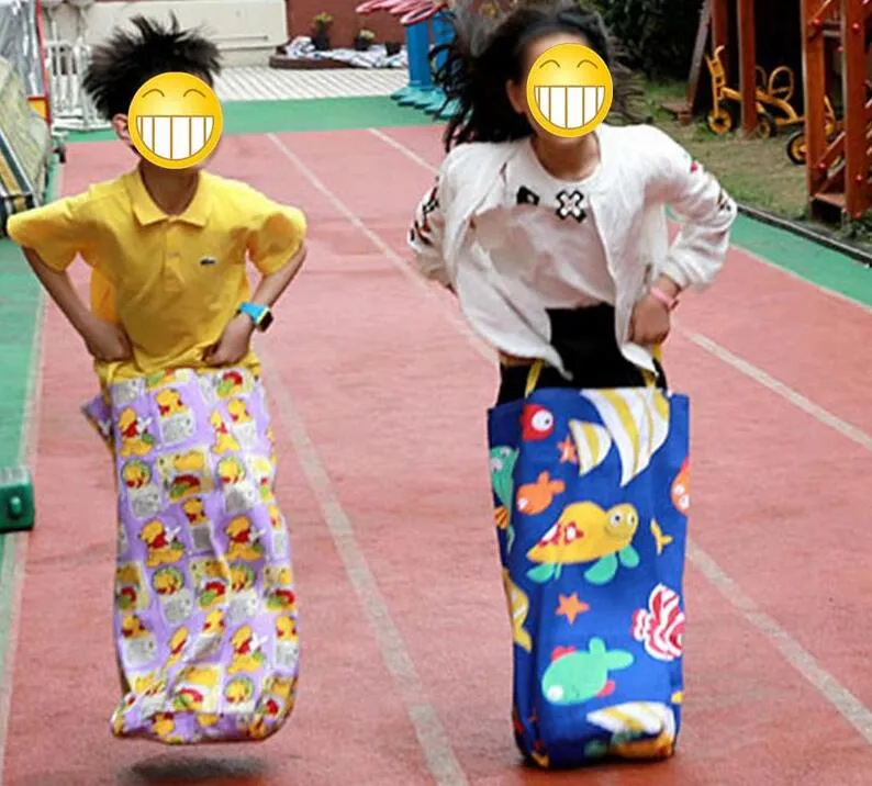 Çocuk Açık Oyun Ebeveyn Atlama Çanta Yarışı Yarışı Çocuk Patates Çuval Duyusal Entegrasyon Dengesi Eğitimi Outerdoor Etkinlik Oyuncak Yeni Baskı