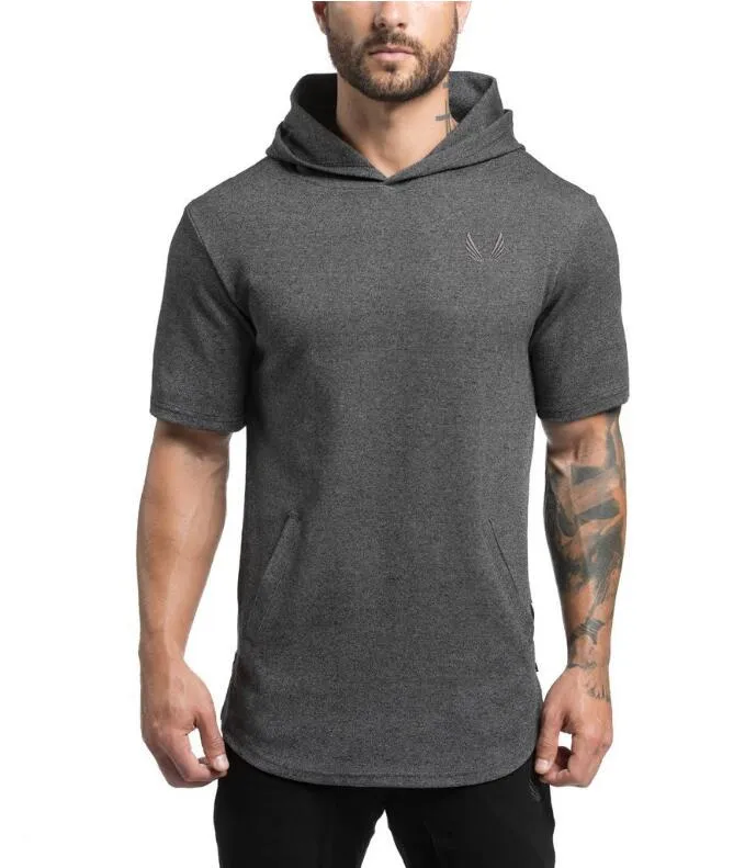 Diseñador de la marca-Mens Jogger Hoodie Camiseta de manga corta Nueva moda Algodón Casual Camisa para hombre para cremallera Pullover Chándal