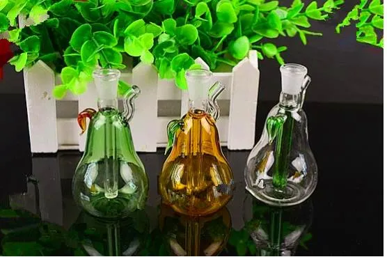 Mini pear hookah Wholesale Glass bongs Oil Burner Glass Water Pipes Oil Rigs Smoking Free