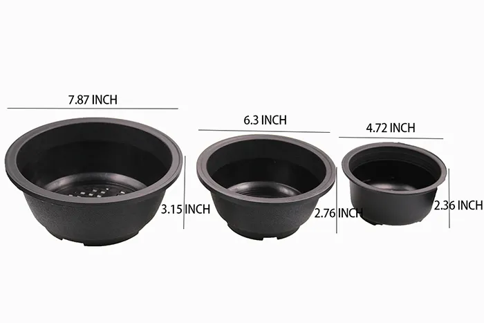 Partihandel 50st MOQ Gratis frakt Plast Sturdy Black Drainage Flower Pot Planter för Succulent Serie Arrangemang Planting Bowl