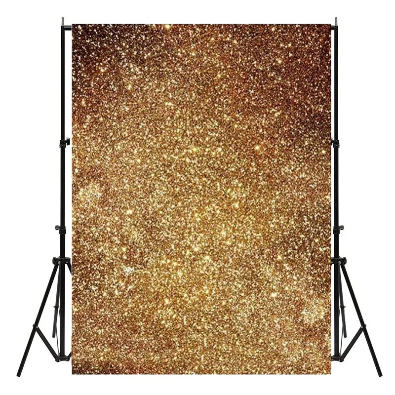 3X5FT Golden Glitters Fotografi Bakgrunder Vinyl Studio Baby Foto Bakgrund Ny Ankomst