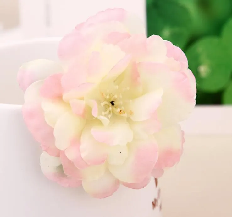 Teste di fiori artificiali di prugna di seta da 7 cm accessori di decorazione di nozze fai da te fiori finti floristica GA164