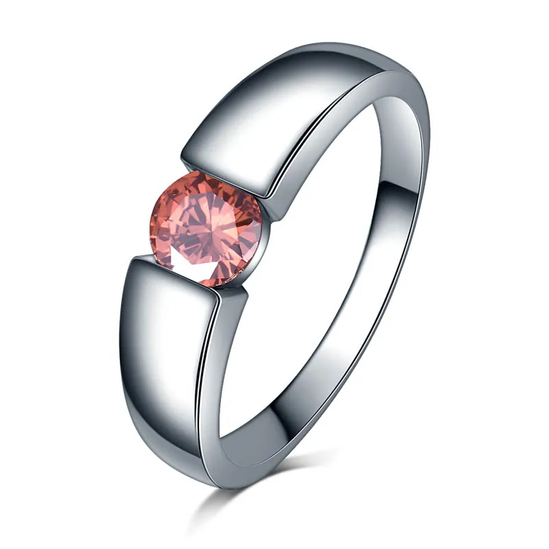 Affascinante zircone femminile anello nuziale rosa rosso viola verde blu giallo pietra argento oro riempito donne vendita al dettaglio all'ingrosso 011730