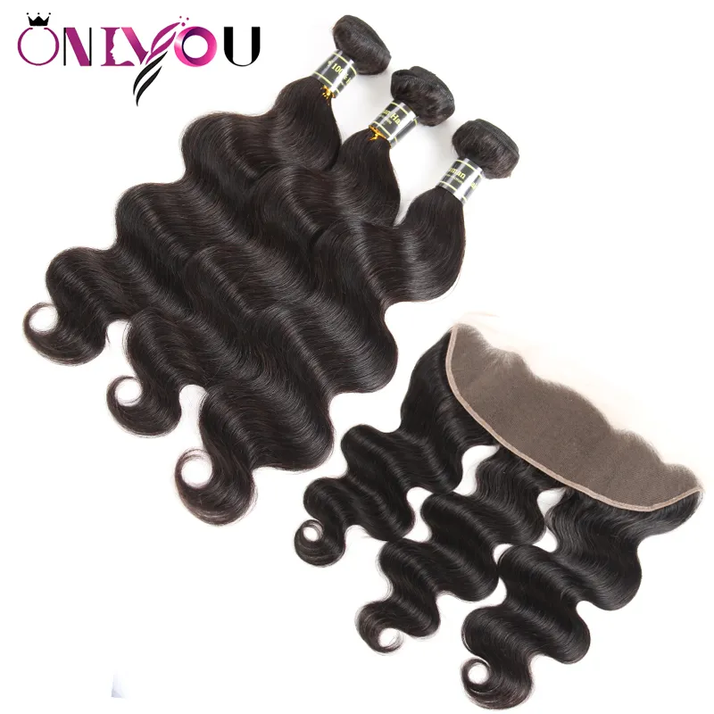 Onverwerkte Peruaanse Tissage Body Wave haarweefsels Remy Human Tape Hair Extensions 3 bundels met kant Frontale sluiting Weeft Whol2304434