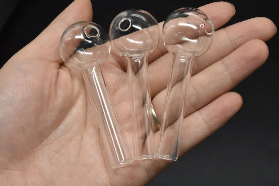 7cm Cheap pipe Pyrex Oil Burner Pipe Glass Tube Water Pipes Oil Nail Smoking Hand Pipes Thick Glass Pipe for Bong