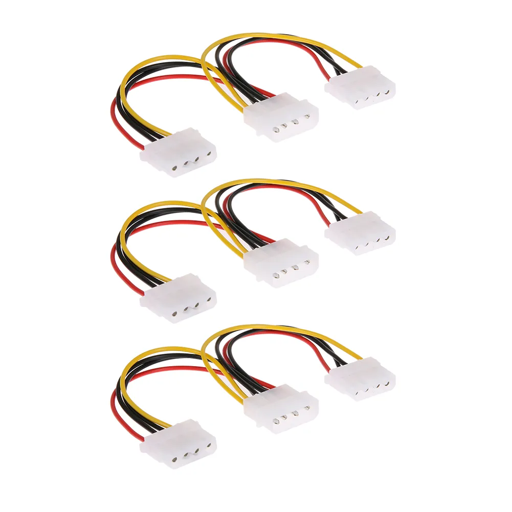 4 Pinos Molex Macho para 2 portas Molex IDE Feminino fonte de Alimentação Y Splitter Adaptador de Cabo para PC, ventilador de refrigeração, CD Driver Disco Rígido