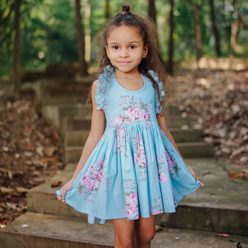 Ropa para niña, vestido para bebé, vestido para niña, marca de verano, estilo playero, estampado Floral, fiesta, vestidos sin espalda para niña, niño pequeño Vintage de 1 a 11 años