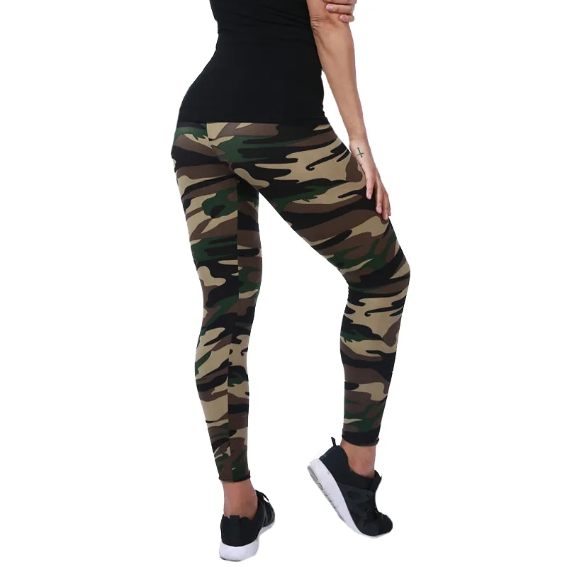 Nova Moda 2018 Leggings Camuflagem Impressão Elasticidade Armyu Verde Legging Cinza Azul Calça Leggins de Fitness Legging Ocasional Para As Mulheres