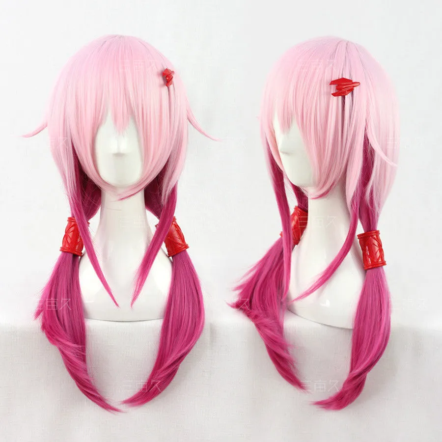 Coroa culpada YUZURIHA INORI peruca de cabelo comprido Cosplay com mantilha