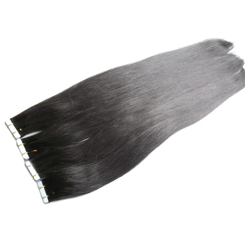 Tanie 7a Grade Skin Weft Seamless Hair Extensions 80 SZTUK 2.5G / PC Brazylijski Proste Taśma Włosów Przedłużanie Human 200g / Packag