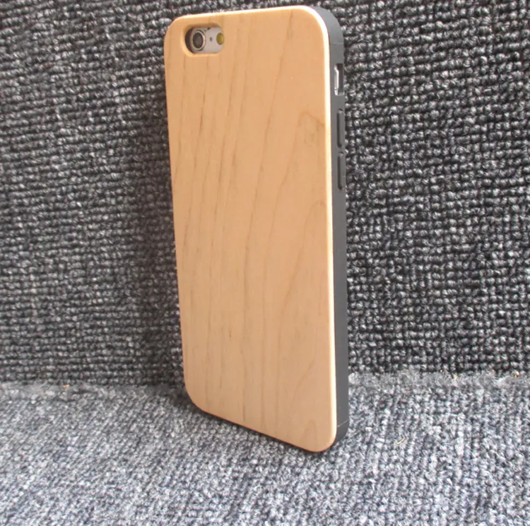 Подгонянный случай телефона вишни деревянный на Iphone 7 8 6 X 6s плюс x 10 деревянная крышка мобильного телефона TPU случаи бамбука мобильного телефона для Samsung S9 S8 S7