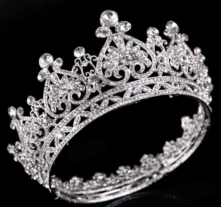 Silver full circle drill, Crown Princess Bride crown wedding accessories