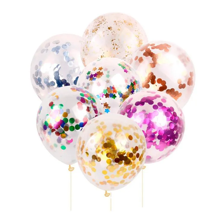 12 Inch Clear Confetti Balloons with Gold Foam Confetti, Romantic ...