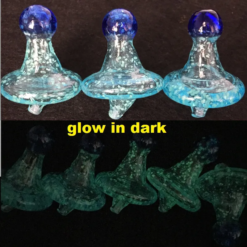 2018 New Glow In Dark UFO Glass Carb Cap Dome XL XXL Diameter 35mm For Quartz Banger Nail Enail Nails Colorful Dab Rig