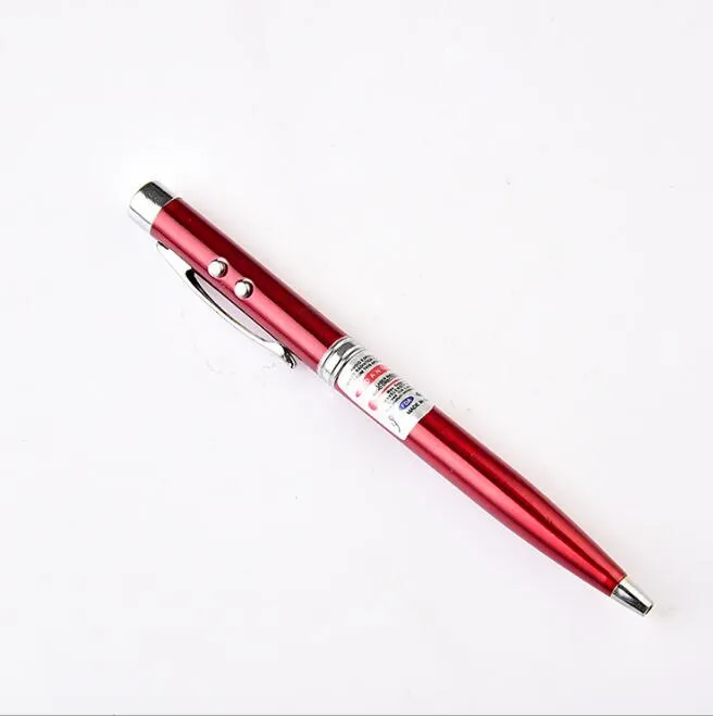 Led yanıp sönen yazma kalem lazer pointer öğretim kalemler Led lazer noktası kalem çok fonksiyonlu işıklı tükenmez kalemler