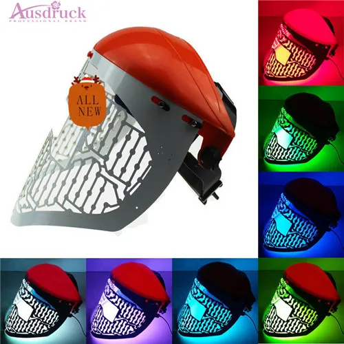 Nyaste LED Photon Therapy 7 Färger röd blå grön Ljusbehandling Ansiktsbehandling Skönhet Hudvård Föryngring Pottoterapi Mask Pdt Skönhet Ansikte C