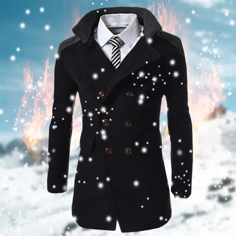 Mens double breasted coat sale online
