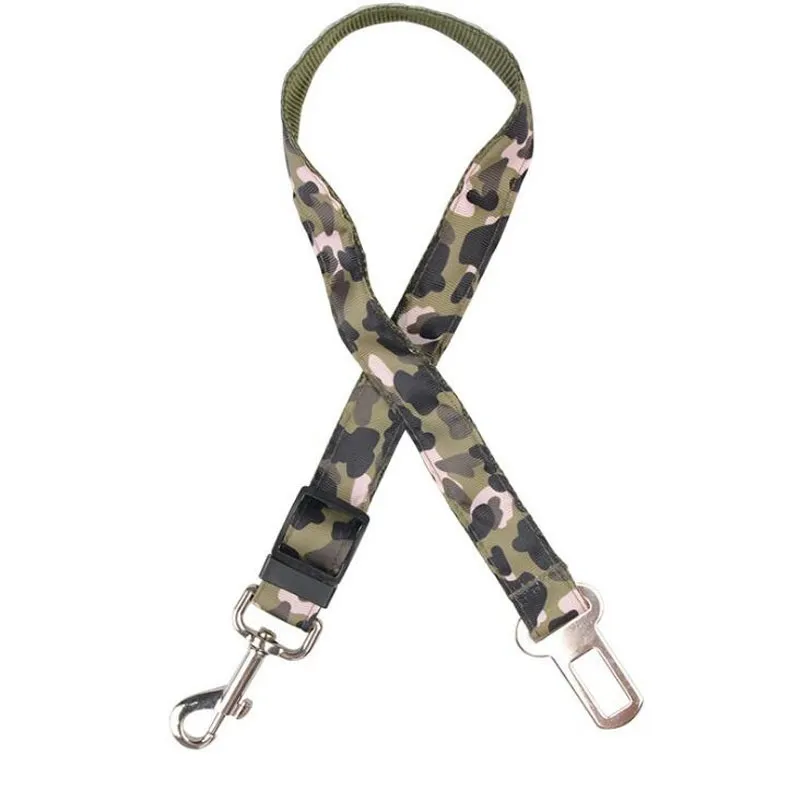 Camo/Leopard Print Small Dogs Car Safety Seat Belt Puppy Pet Cat Life Belt Leash Used for Collar Harness ZA6035