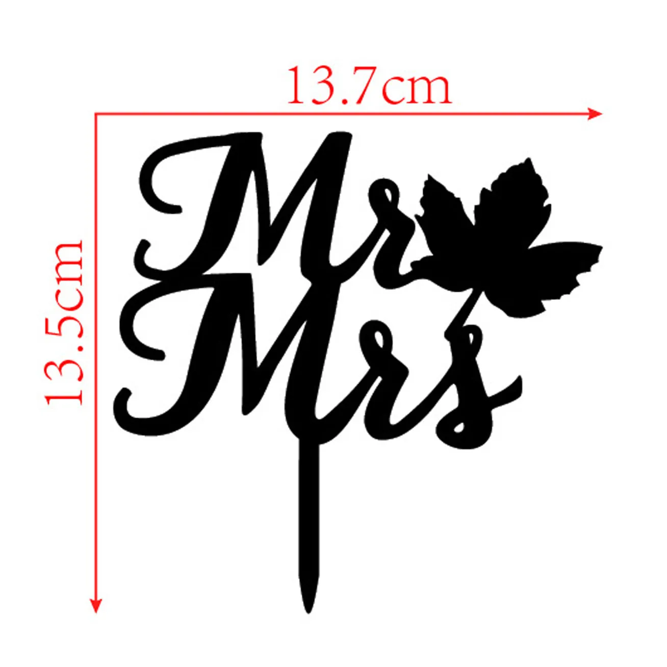 Feis كله Arcylic Mr و Mrs Words Inserted Card Card Topper Wedding Decoration Cake Accessory1663974