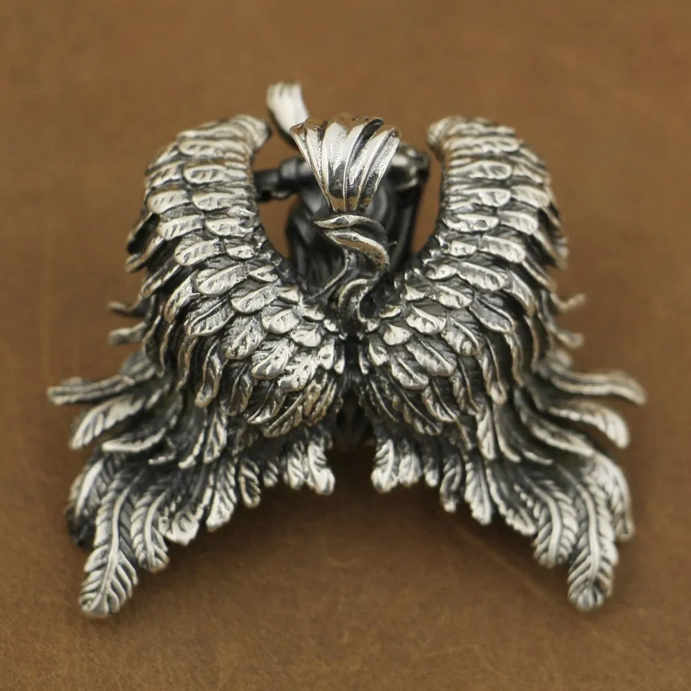 LINSION High Detail argento 925 Andromeda sexy pendente di angelo del motociclista Pendant TA82 JP