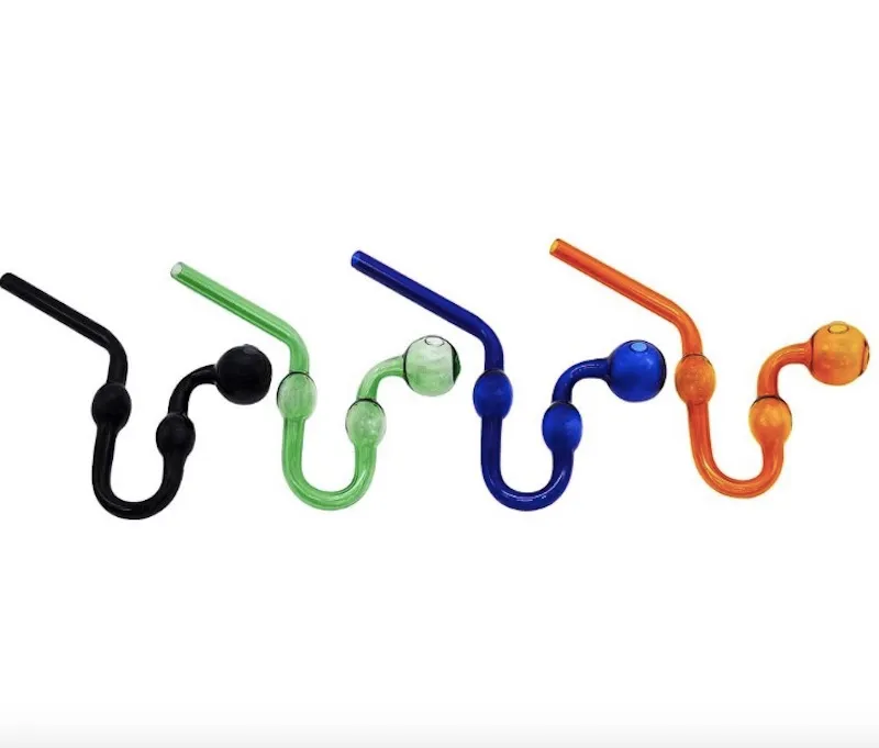 Colorido estilo U cobra queimador de óleo da tubulação de espessura colorida pirex de vidro tubulação de água barato mão cachimbos curva óleo queimador bongs