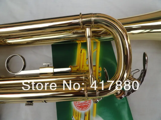 XING-XI-120 새 표면 골드 도금 된 Bb 황동 트럼펫 초보자를위한 전문 악기 케이스 및 액세서리