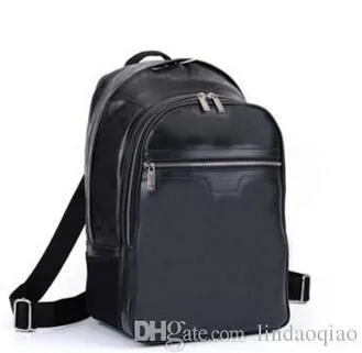 NICHAEL Genuine Leather Damier Graphite Canvas Backpack for Men N58024 Black 291K