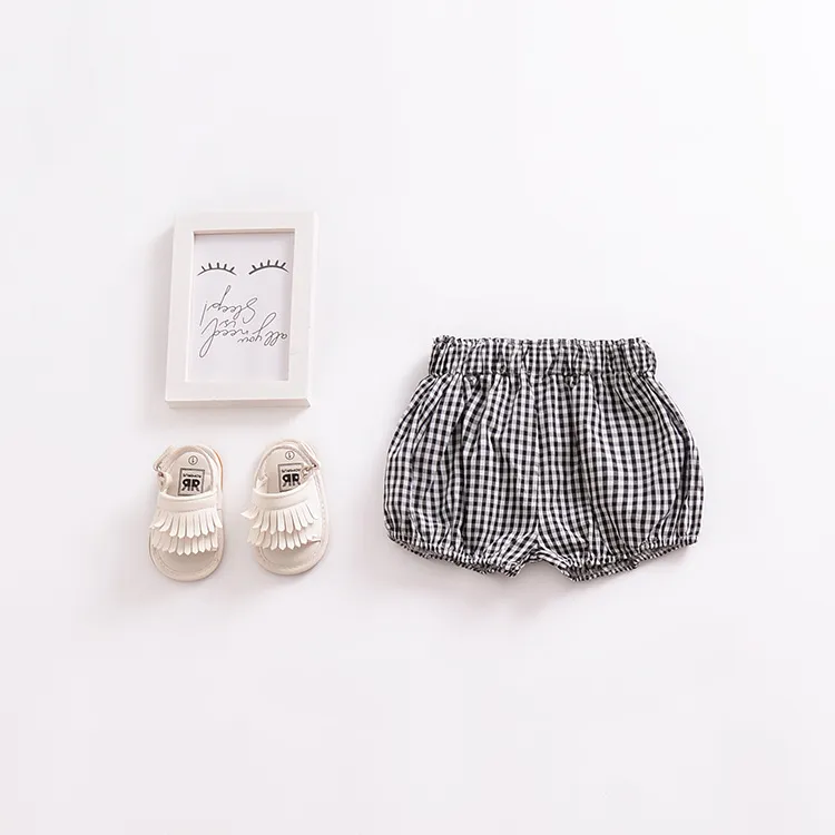 10 estilos 2018 novos shorts para meninas bebês ins calças para crianças pequenas xadrez bolinhas listras crianças pp shorts fofos pirintados roupas infantis c3329
