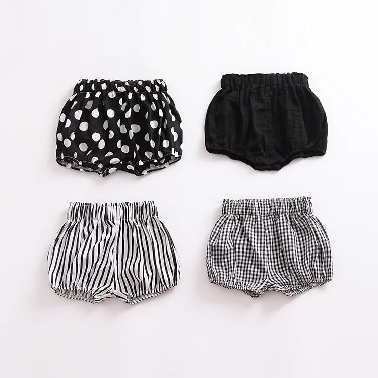 10 estilos 2018 novos shorts para meninas bebês ins calças para crianças pequenas xadrez bolinhas listras crianças pp shorts fofos pirintados roupas infantis c3329