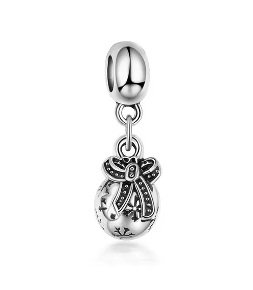 Adatto Braccialetti Pandora Bowknot Palla di neve Cristallo Argento Charms Perlina Ciondola Perline di fascino all'ingrosso Gioielli fai da te in argento sterling europeo