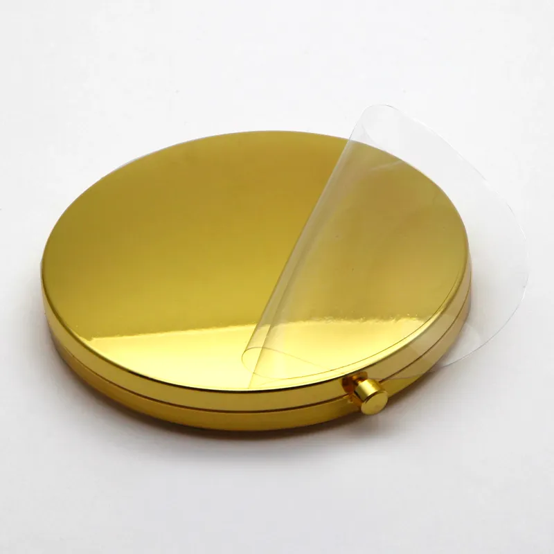 70mm leerer kompakter Spiegel Gold faltbarer kompakter Spiegel mit Harz-Epoxid-Aufkleber M070kg 500 Stück / Los