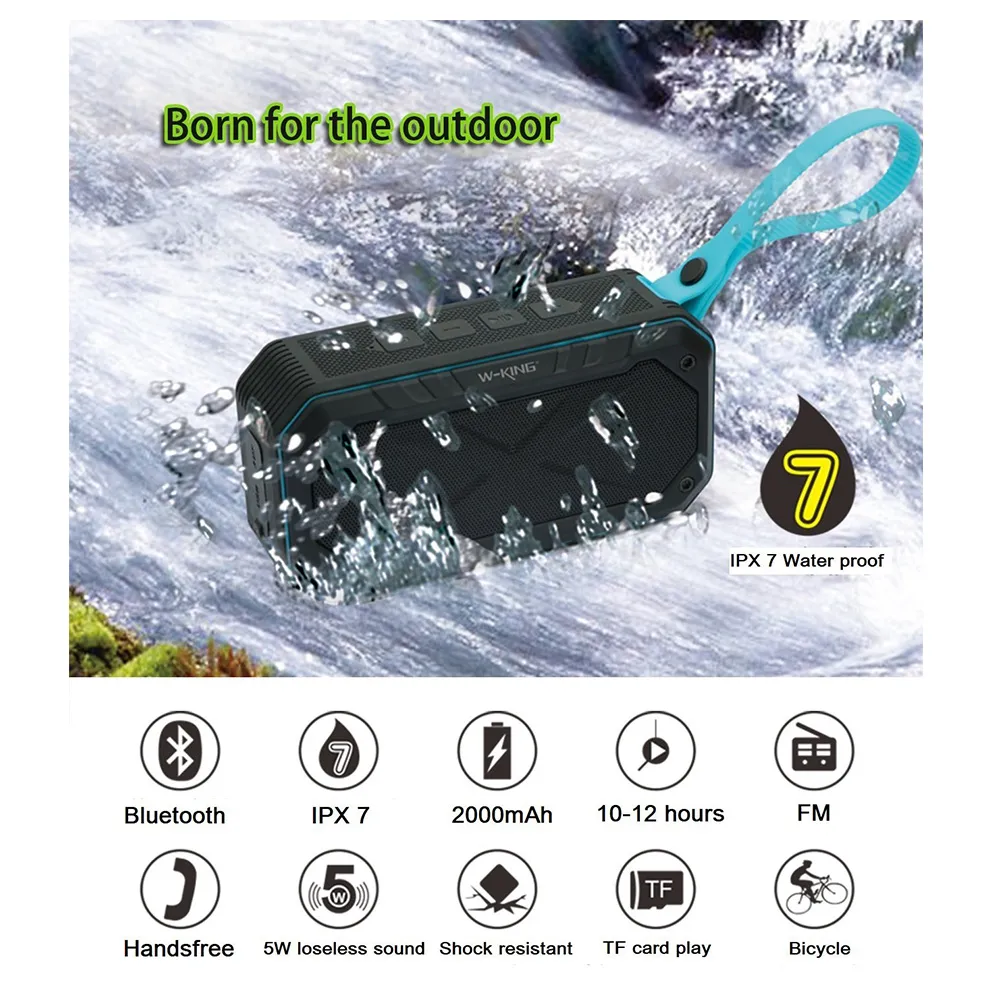 Bluetooth Speaker S18 Wking IPX7 Waterproof Outdoor Subwoofer Bass Sound Portable Bluetooth Wireless sound box Mountaineering bik3590262