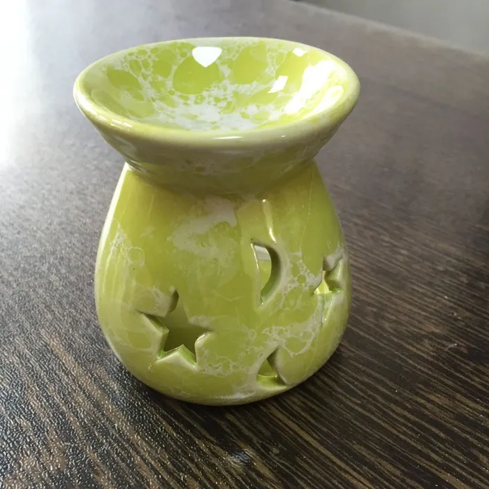 Ceramic Essential Oil Lamps Hollow Stars Moon Pattern Simple Essential Oil Fragrance Candle Incense Burners