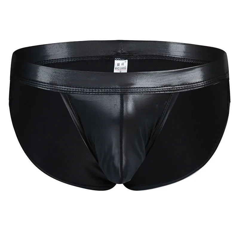 Sexy Men`s Leather Briefs Underwear Jockstrap Underpants Panties Sissy Gay Couple Penis Pouch Erotic Brief for Men