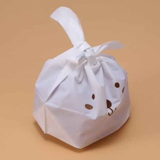 Wedding Cake Box Cute Plastic Torba Prezent Torba Rabbit Ear Biscuit Cukierki Torby do Party Food Cokie Opakowania GA24