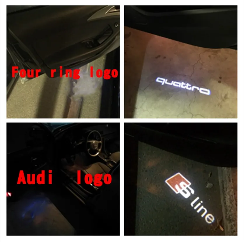2倍LED車のドア歓迎ライトレーザープロジェクタースライニングロゴのためのLight Leason Projector Sline Logo for Audi A1 A3 A5 A6 A8 A4 B6 B8 C5 80 A7 Q3 Q5 Q7 TT R8スライニング