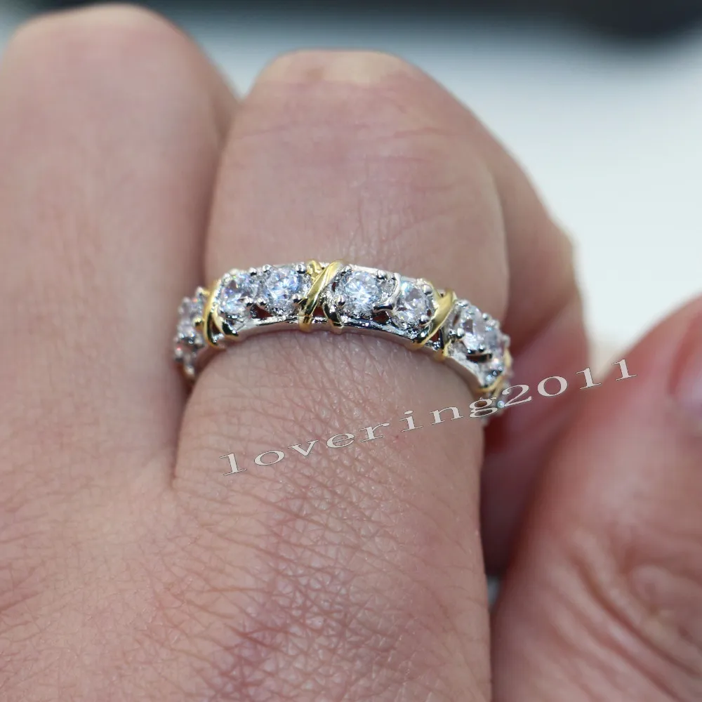 Choucong Eternity Sieraden Stone Diamond 10kt WhiteYellow Gold Filled Women Engagement Wedding Band Ring SZ 5-11